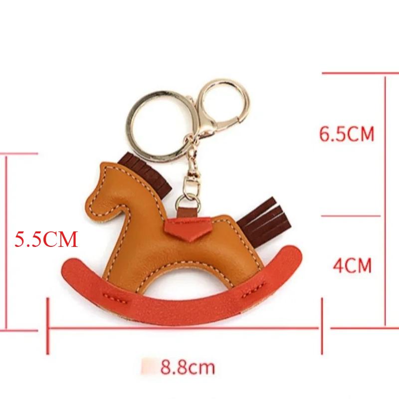 Women's Bag Charm Decoration Bag Pendant Cartoon Rocking Wooden Horse Women's Leather  Bag Charm Key Chain Cute Bag Accessories Gifts