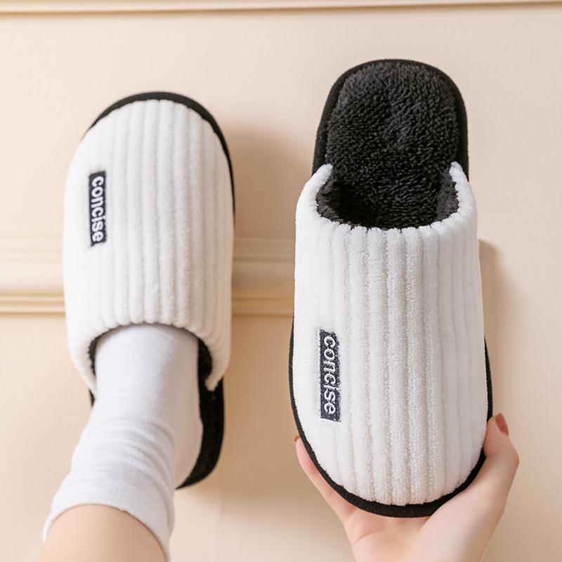 Cotton Slippers for Women In Winter, Suitable for Home Use In Spring and Autumn, Indoor Warmth and Anti Slip Home, Cixi Winter Couple, Plush Men