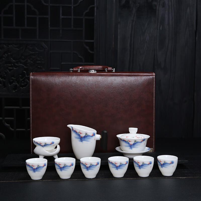 Suet Jade Porcelain Kung Fu Tea Set