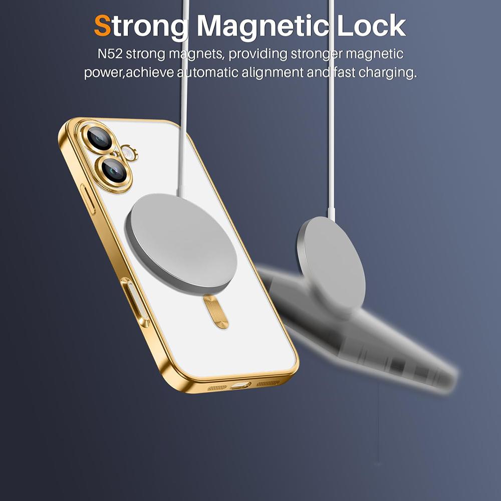 Luxury Plating Silicone Soft Case For iPhone 16E 16 15 14 13 12 11 Pro Max Plus Strong Magnetic Magsafe Clear Ultra Thin Cover
