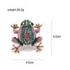 Blucome 3 Colors Choose Rhinestone Frog Brooches for Women Vintage Fashion Animal Pin Cute Vivid Carton Style Jewelry