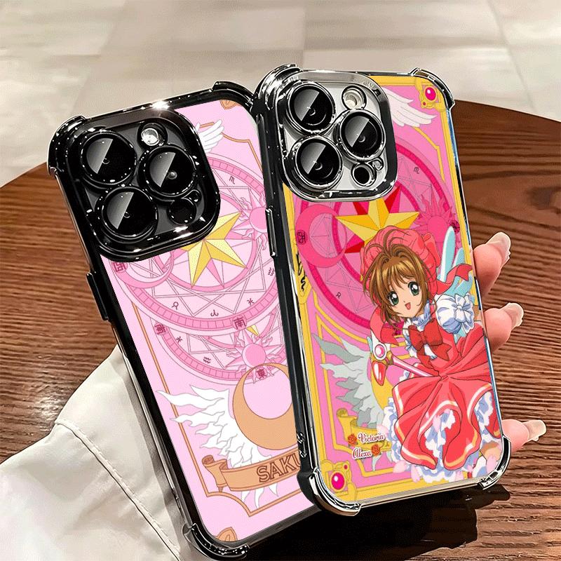 Cardcaptor Sakura Cute Girl Soft Phone Case For iPhone 15 16 17 Air 14 Pro Max 16E Plus 13 12 Mini Plating Anti-Fall Fundas