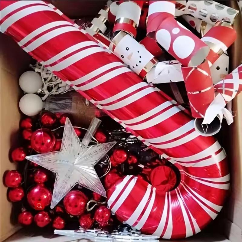 5pcs 84x39cm Christmas Candy Cane Foil Balloons Xmas Walking Stick Candy Balloon Christmas New Year Party Decoration