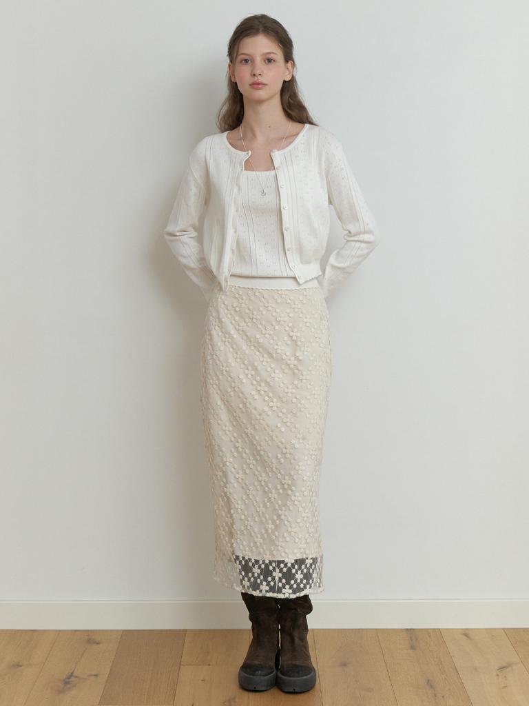 Liel Faint Lace Skirt (Natural)
