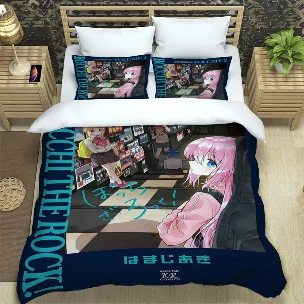 Comforter Anime Bocchi The Rock Kessoku Band Bedding Set Bed Set Comforter King Queen Size Boys Adult