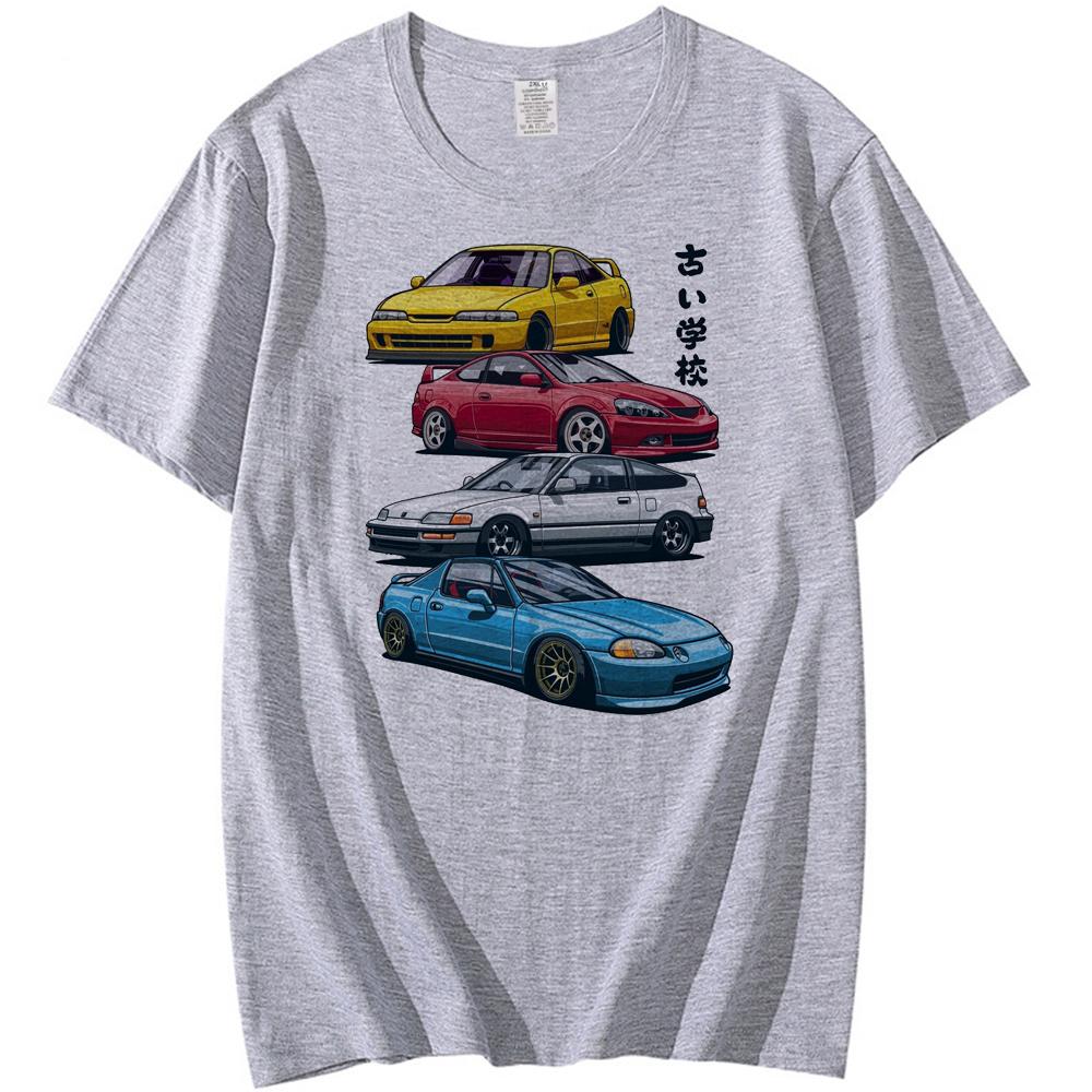 Fashion Men T-Shirts JDM Mix Sports 800 AE86 Cressida and Levin TE27 Print T-Shirt Boy Casual Tops