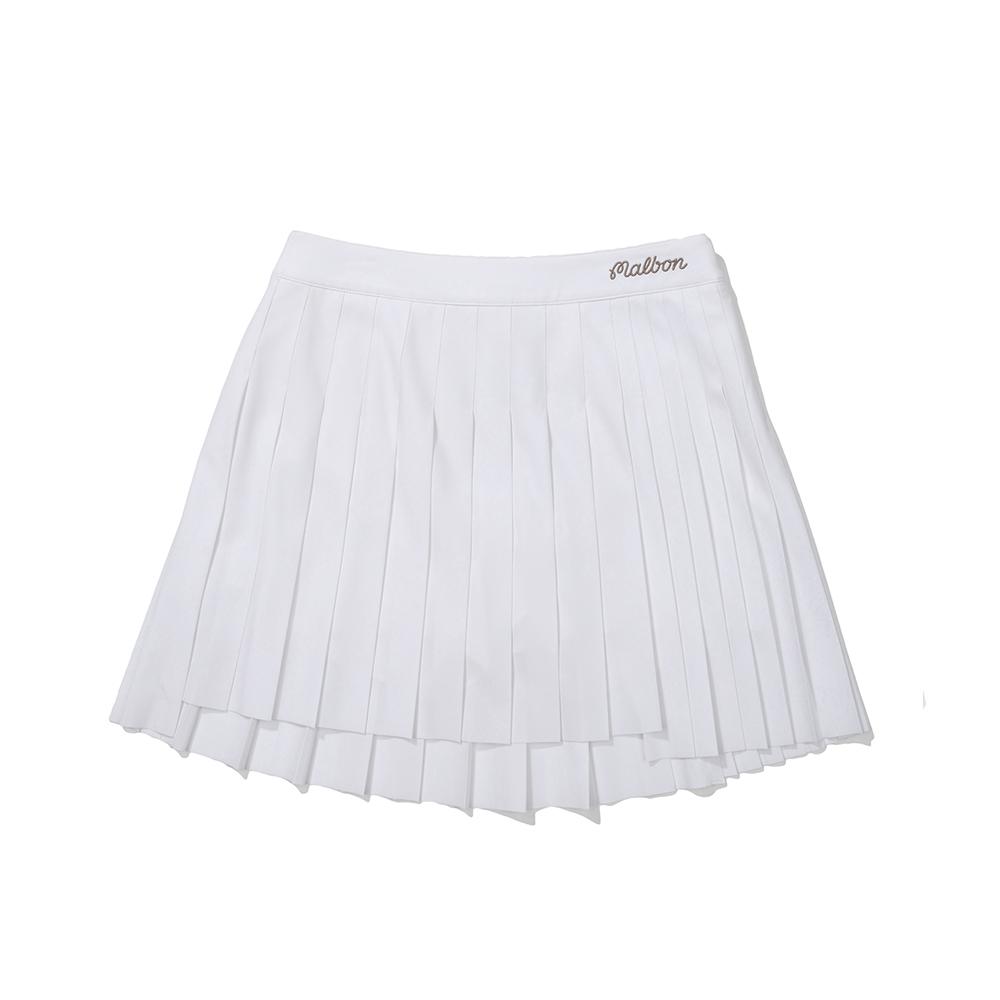 MALBON GOLF Asymmetrical Pleated Skirt Off White (Woman)