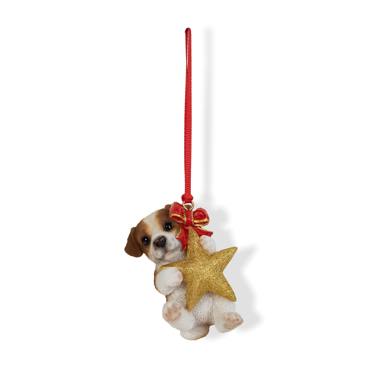 

Ubia Jack Russell Terrier Holding a Star Ornament, 5.3 x 4.5 x 7.5 cm, Animal Figurine, Garden Decor, Dog, Christmas Tree Ornament, Santa, H23098