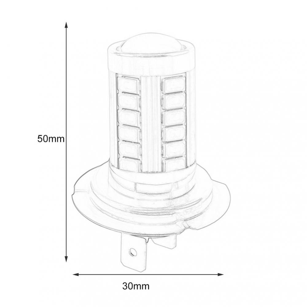 1/2/3PCS Led Light Super Bright Universal 5630 Smd 33 H7 Car Accessories Car Fog Driving Light  Lamp Bulb 360 Degree Lamp Bulb