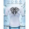 Men's Compression Shirt Quick Dry Gray Gym T-Shirt Black Tribal Wolf Back Print Workout Sportswear