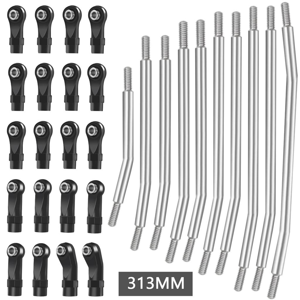 313mm/324mm Stainless Steel Link Set Linkage Chassis Steering Rod Kit For 1/10 RC Crawler Car Axial SCX10 SCX10 II 90046 Upgrade