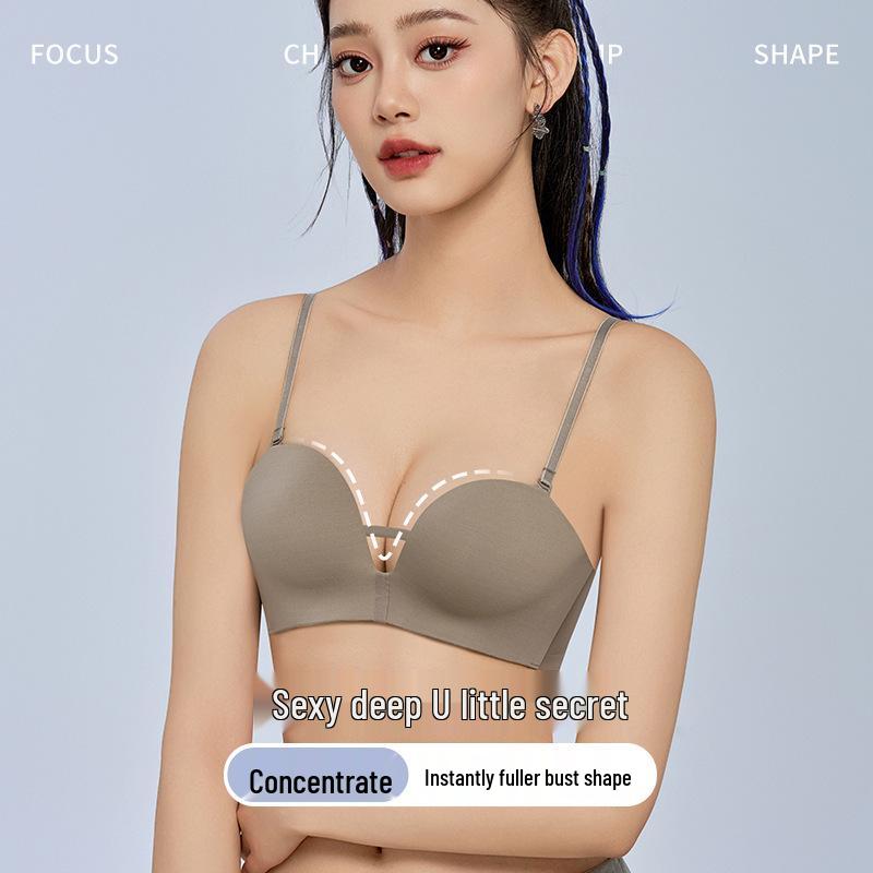 Seamless Push-Up Strapless Bra for Women with Small Chest - Sexy Cross Back, Wireless Side Support
