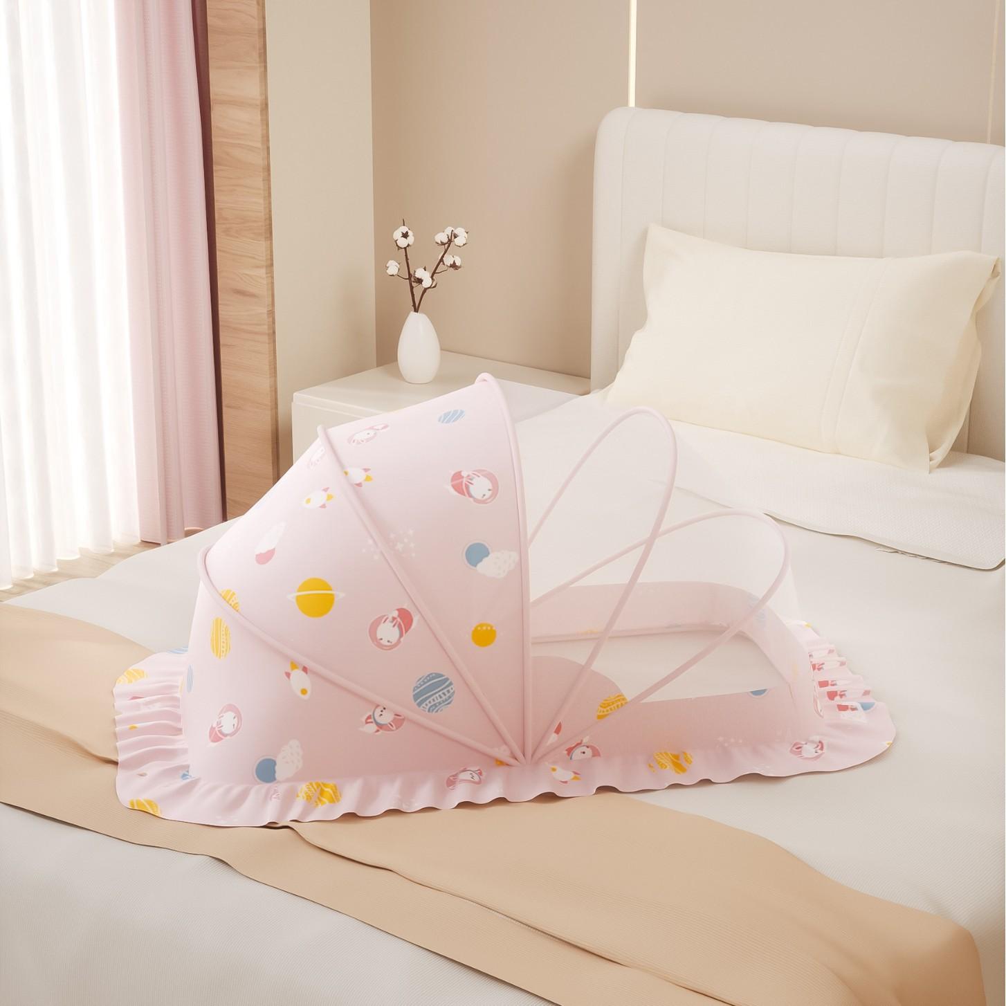 

Baby mosquito net, full-cover yurt-style mosquito net for children, foldable universal crib mosquito protection for infants and toddlers Small Size（Suitable0-1.
