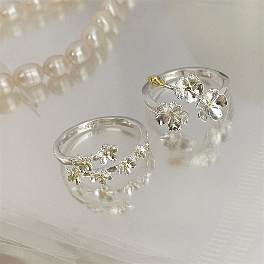 Adjustable Ring With Delicate Flower Sophisticated Iris Flower Rings Crafted In Copper Unique Rings Jewelry for Dates