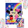 Diamond Art Painting Kit Mickey Minnie Rainbow Stars Home Wall Decor Handmade Gift for Fans