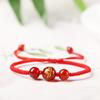 Kids Bracelet Female Snake Year Dragon Boat Festival Red Agate Colorful Braided Rope Red Woven Red Rope Girl Girl Boy Carrying Strap
