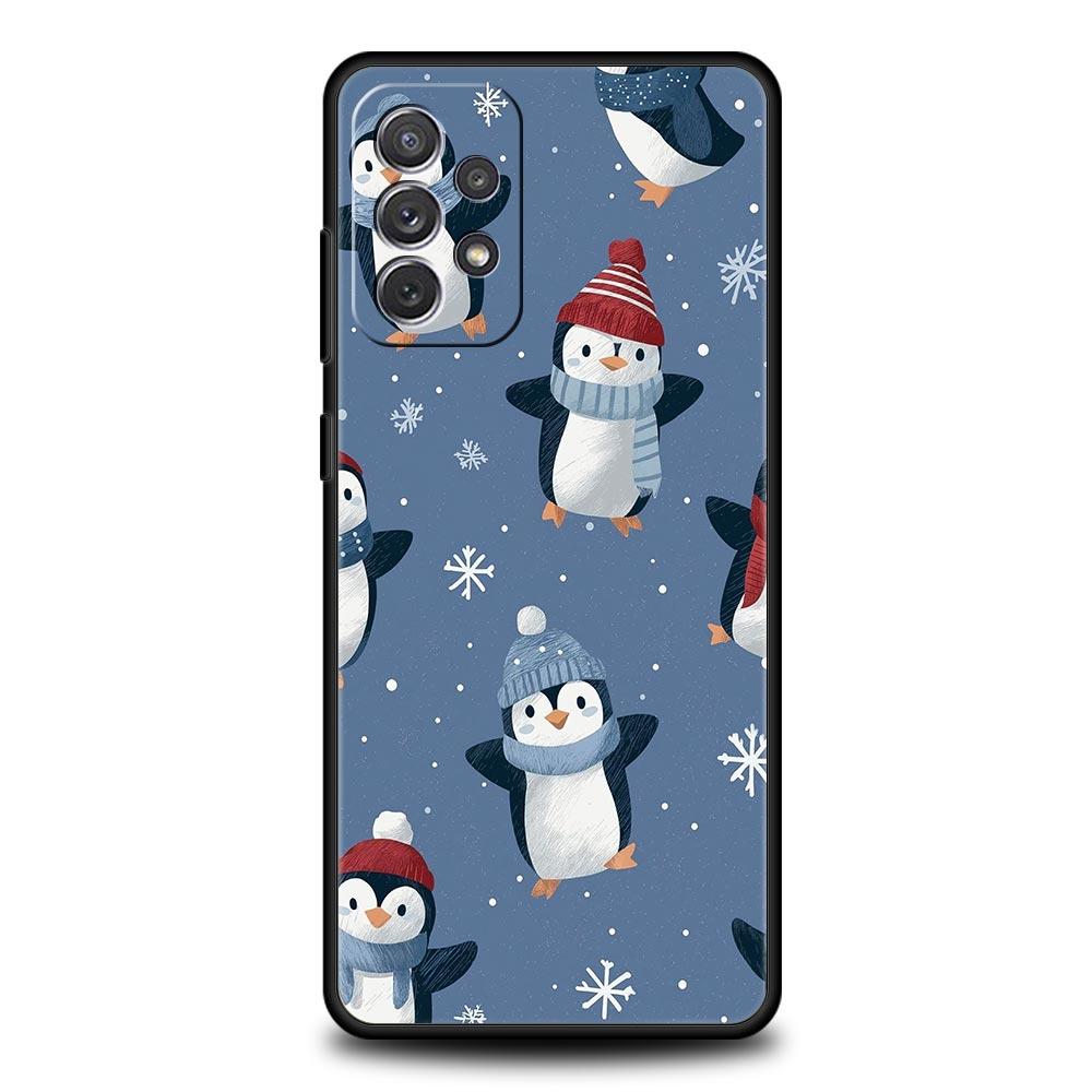Penguin Kawaii Cute Phone Case for Samsung A17 A13 A15 A25 A35 A51 A55 A71 A21S A11 A31 A41 A23 A53 A73 5G A03S A05s Cover