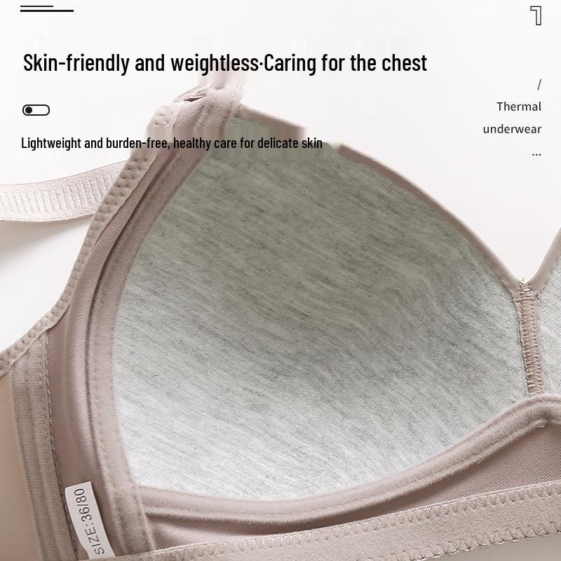 Comfortable Plus-Size Wire-Free Breathable Women's Bra, Non-Magnetic, Thin Cup, Smooth Fit