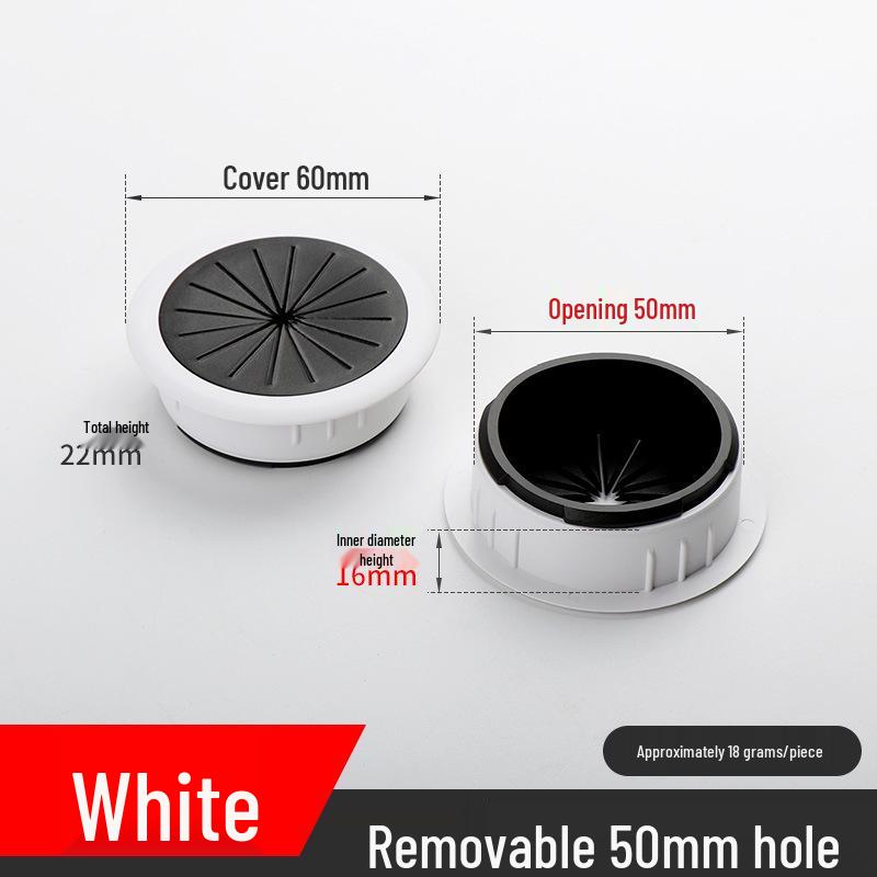 

Round Plastic Wire Grommet for Cable Management - Desk & Conference Table Cover