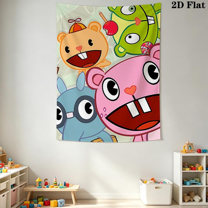 Happy Tree Friends Pattern Home Decor Tapestry, Wall Hanging, Decorative RV Wall Cloth.NGT0928431