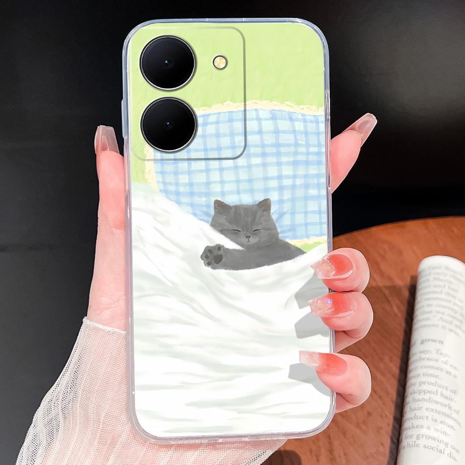 Phone Case For Vivo Y100i Y200i Y300i Y500i 5G Vintage Angel Soft Transparent Silicone High Quality Shockproof Funda