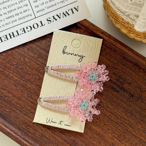 Korean Beaded Tassel Flower Hairpin Pearl BB Clip Bangs Side Clip Hairpin Hair Clip Kids Headwear Sweet Girl Hair Accessories