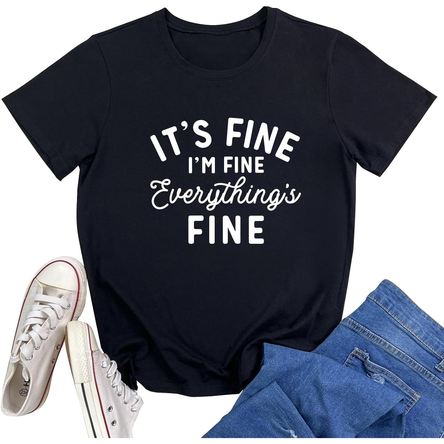 YITAN Women Graphic Tees Casual Cute Tshirts S чёрный