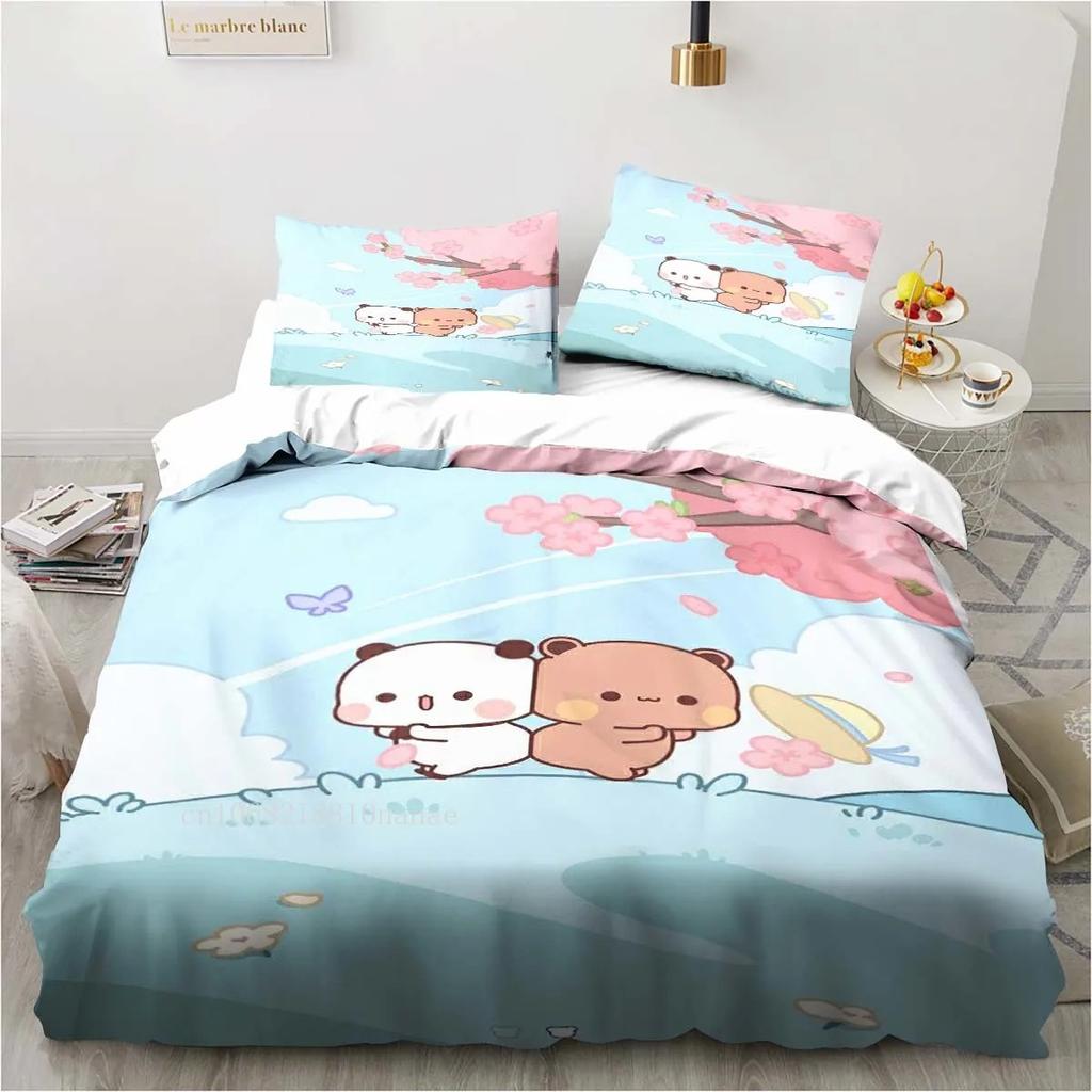 Cute Bubu and Dudu Cartoon Print All Season Twin Bedding Set  Comforter Set Bed Duvet Cover Double King Comforter Cover