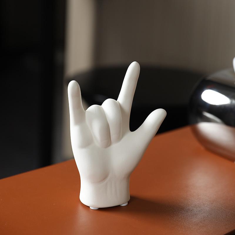 Creative Jewelry Rack Ring Storage Rack Finger Palm Ceramic Figurine Necklace Display Stand Desktop Bracelet Holder Ornament