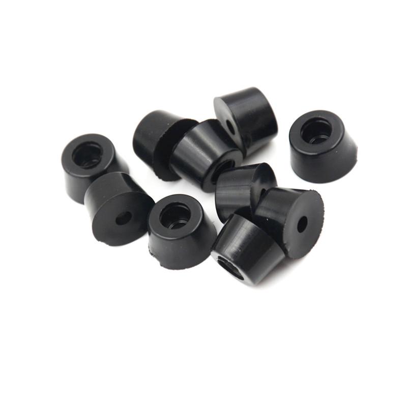 Lot de 10 pieds ronds en caoutchouc noir pour boîtier d'instrument, 17 x 10 mm