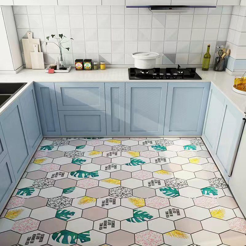 Kitchen Leather Carpet Non-slip Mat  Waterproof and Oil Proof Floor Mat Balcony Door Mat Room Carpet Area Rug Washable Bath Mat