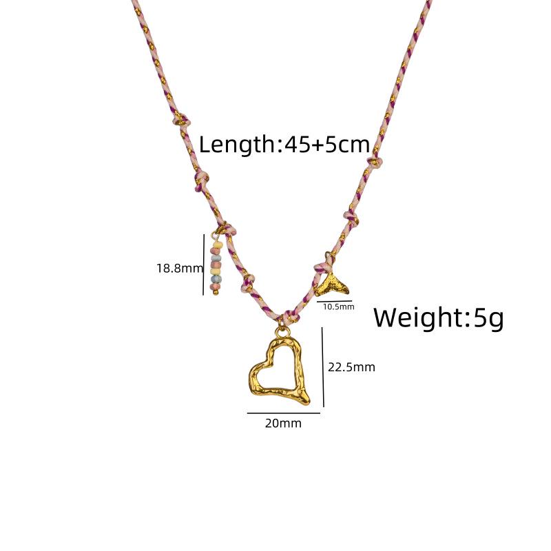 European & American Design Dopamine Color Rope Necklace with Ocean Series Pendant