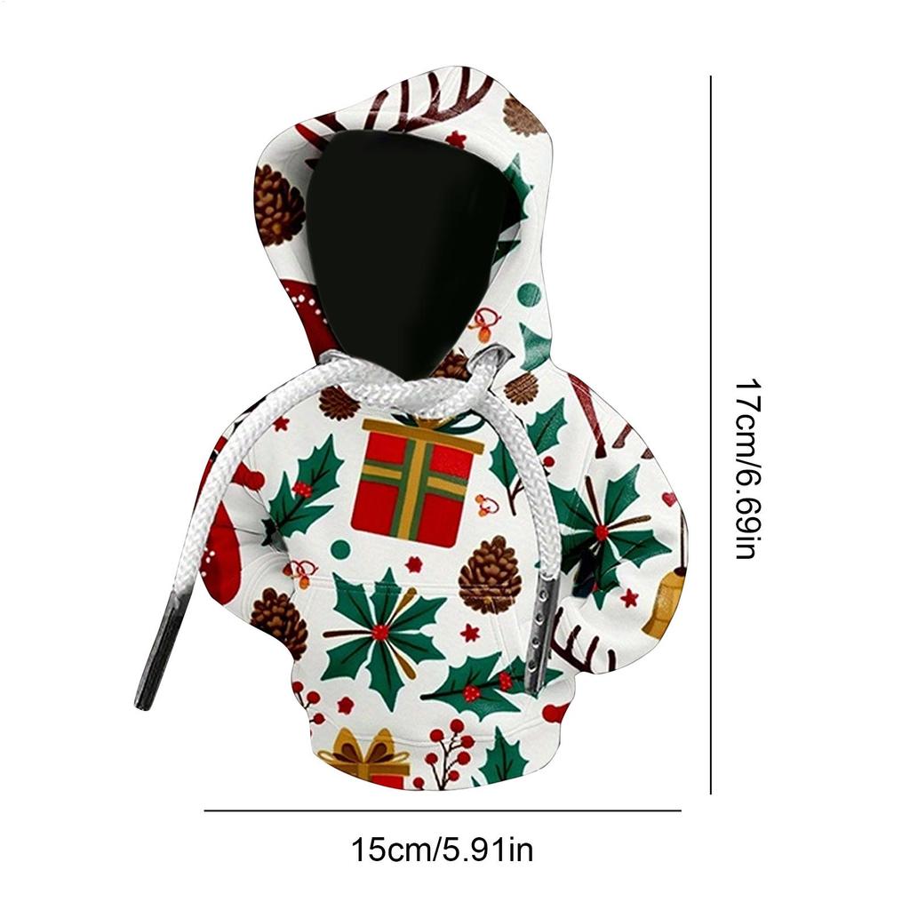 Bluza z kapturem ze zmianą biegów Świąteczna Mała Pokrowiec na gałkę zmiany biegów Zabawny ochraniacz na Święta Urodziny Podróżowanie Jazda Zimowe Wycieczki Drogowe