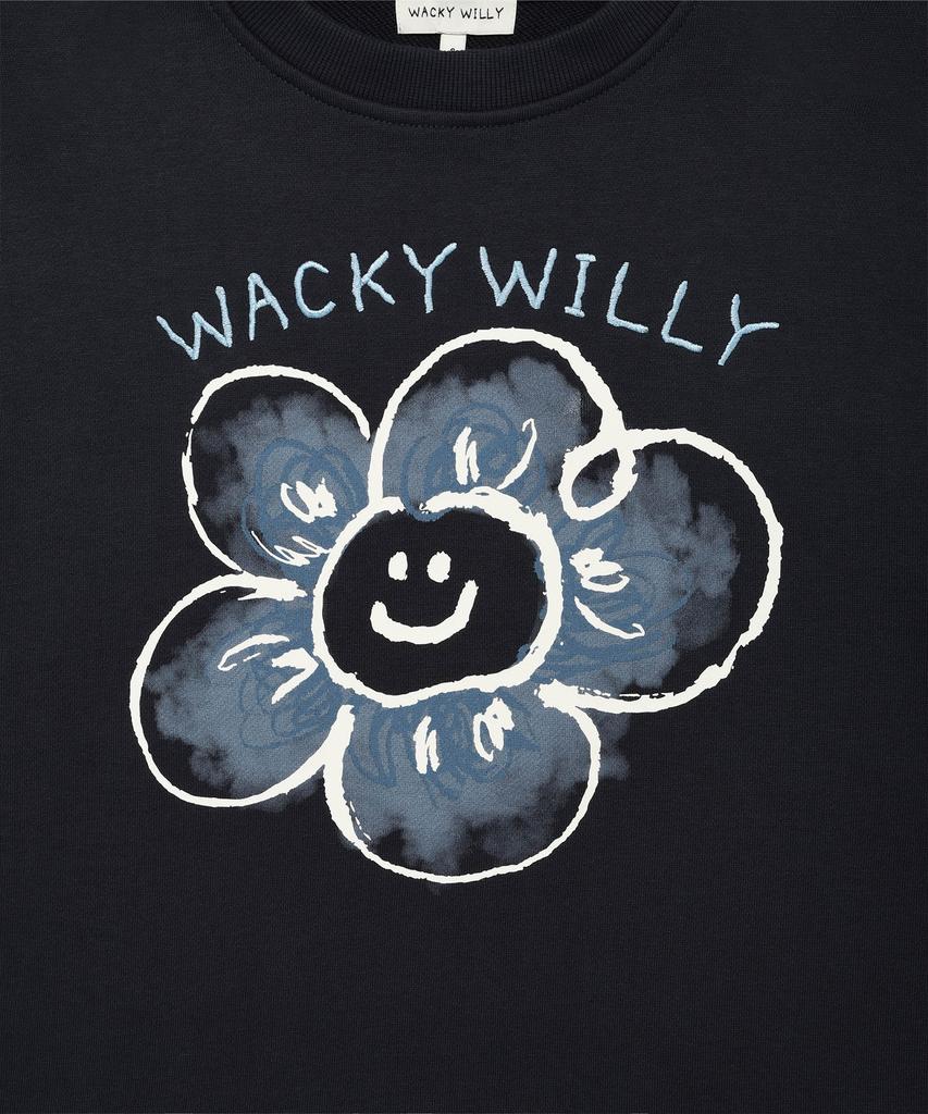WACKY WILLY [25Fw] Women'S Big Lily Graphic Sweatshirt Navy