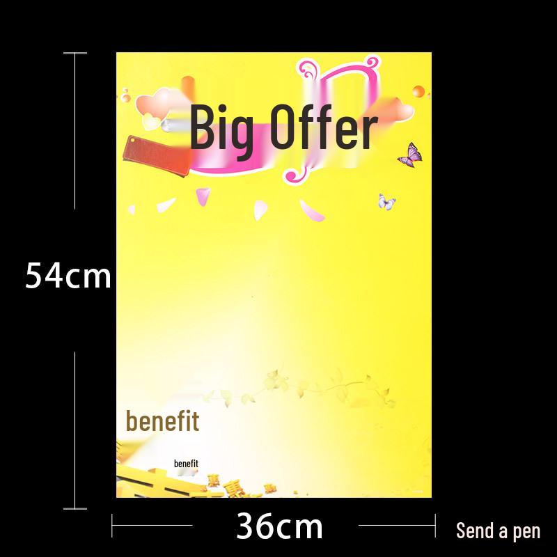 Autocollants Affiche POP vierges double face 36x54CM - Étiquettes de prix dessinées à la main pour supermarchés