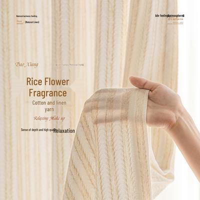 Chu Yang Vintage-Style Sheer Linen Curtains, Light-Permeable for Living Room/Balcony Atmosphere