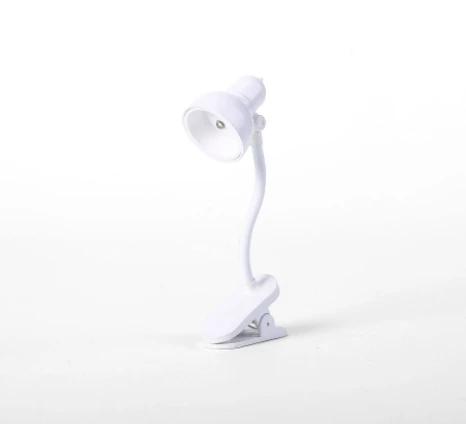 Reading light adjustable rotating clip mini desk lamp battery powered camping portable clip night light with multiple colors