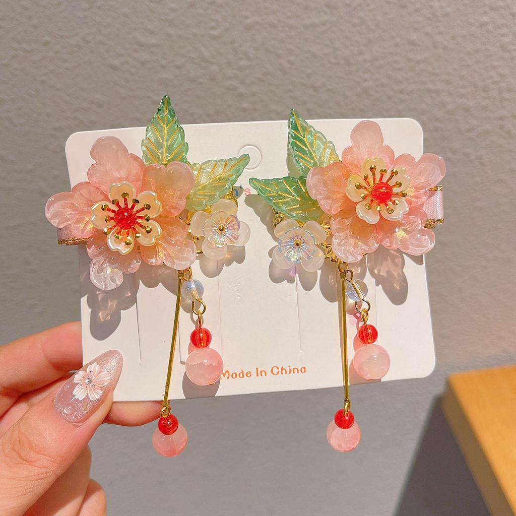 Chinese Style Hanfu Hairpin Set for Girls - Includes Hair Clips, Swaying Tassels, and Butterfly Accessories