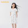 Balabala Girls' Dress Children's Dress New Summer Bubble Sleeve Princess Dress