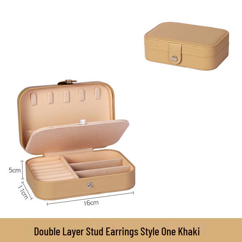 Portable PU Jewelry Box for Earrings, Necklaces, and Rings