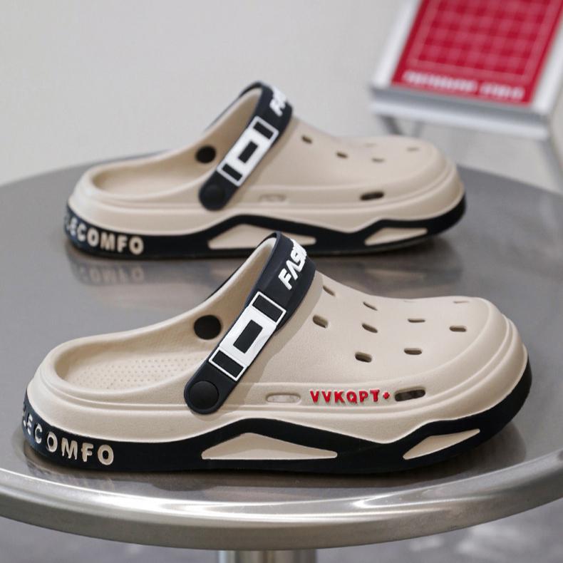 EVA სანდლები მამაკაცის ზაფხულის, სუნთქვადი, ახალი, მსუბუქი, რბილი ძირის მქონე ფეხსაცმელი, მამაკაცის ჩუსტები ორმაგი გამოყენების ქვიშის პლაჟის ფეხსაცმელი