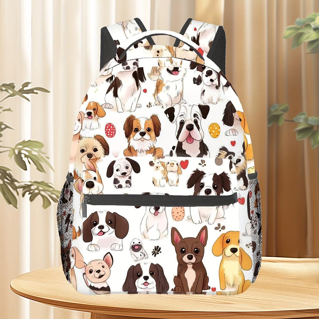Zaino Zainetto Scuola Stampa Completa Cucciolo Gattino Animale Grande Capacità Zainetto Zaino Borsa
