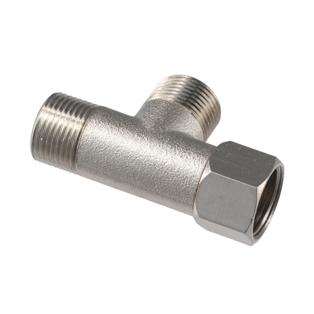 Coated Bidet T Adapter Brass 3 Way Splitter Tee Connector  Bidet