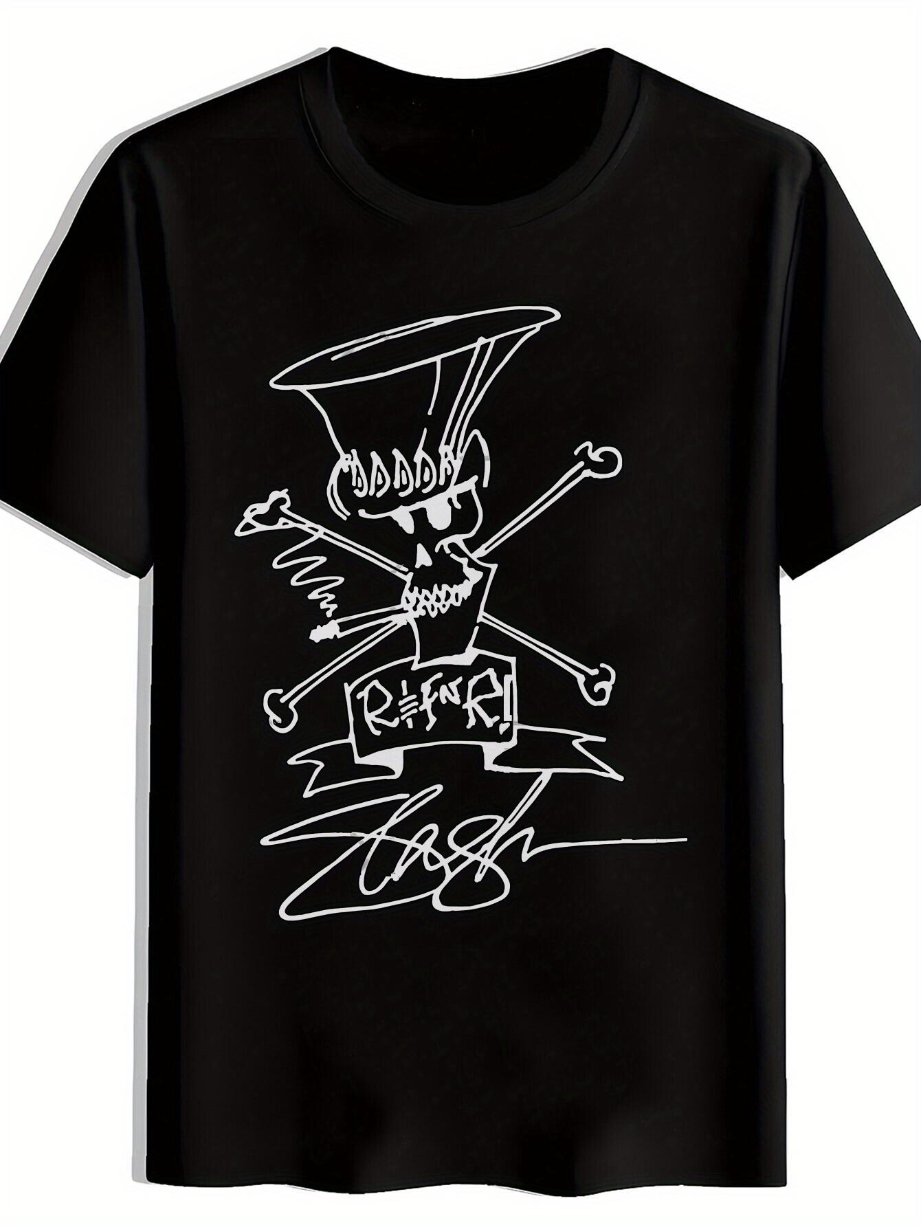 Vintage Rock Band Graphic T-shirt - Black Retro Concert Tee with Skull XXXL