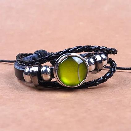 Fashion Football Sport Bracelet For Men Soccer Basketball Tennis Charm Braided Leather Bracelet Women Adjustable Chain Jewelry