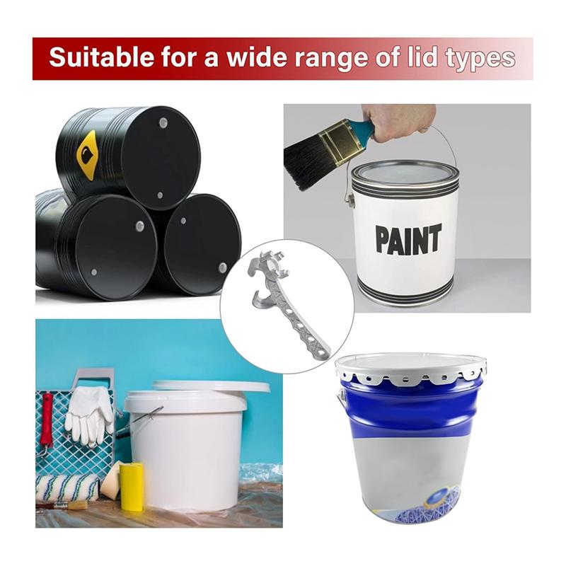 A96I-2шт Многофункциональный алюминиевый открыватель для ведер, Открыватель для 5-галлонных ведер, Металлический открыватель для ведер, Инструмент-открыватель для снятия крышек