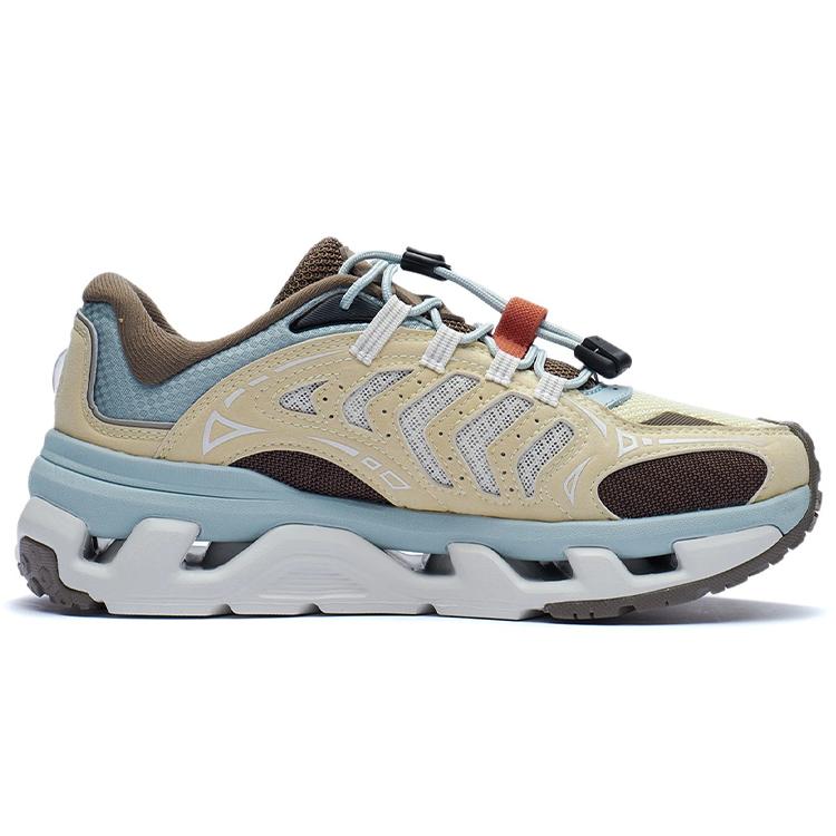 Li Ning Mountain Color Running Shoes Women's Low Top Sunlight Yellow/Misty Gray Green AGLR294-2