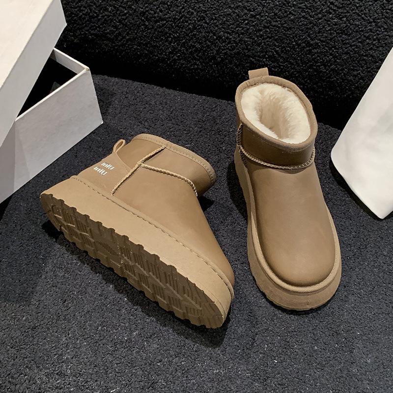 Schneestiefel Damen neu Winter vielseitig Samt verdickt warm rutschfest dicksohlig erhöhend Baumwollschuhe