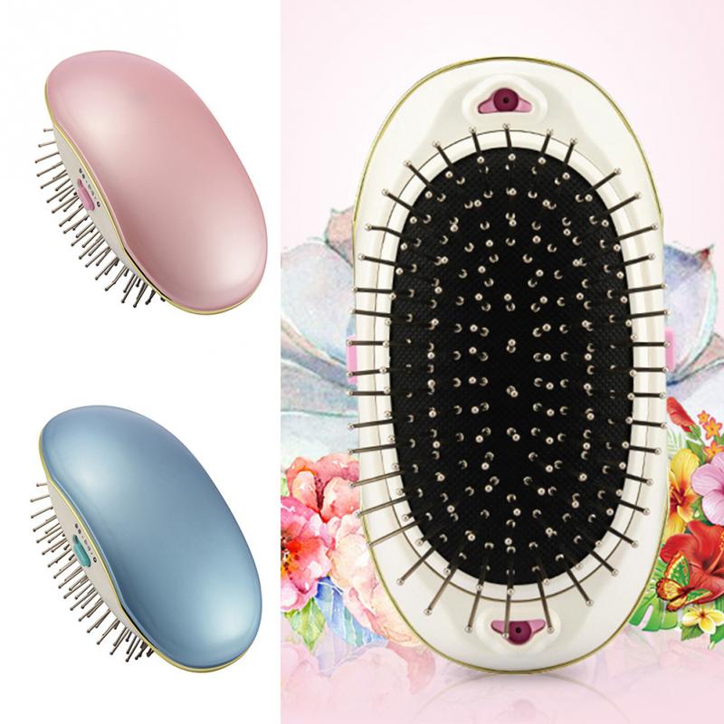 Spazzola Pettine Elettrica Ionica Mini a Vibrazione Ionica Testa Pettine Massaggiatore Cuoio Capelluto Pettine a Denti Larghi
