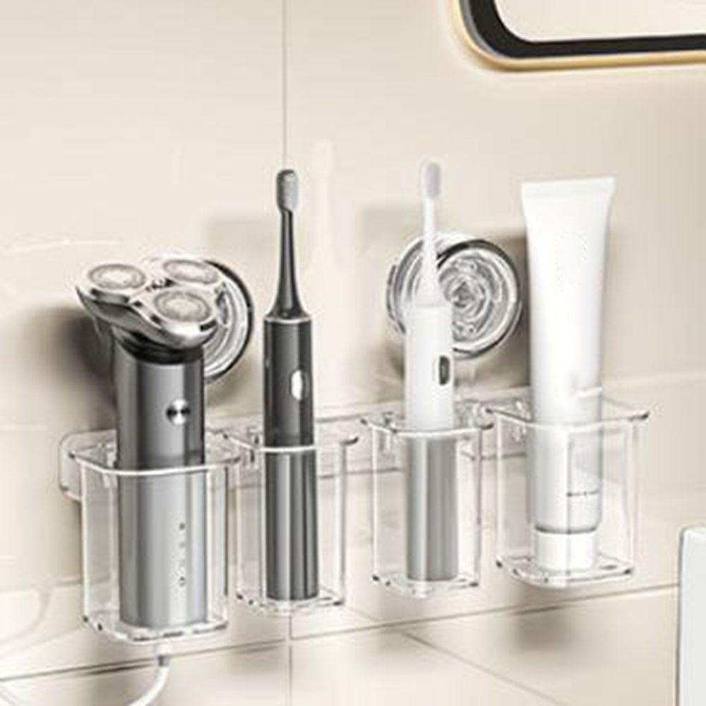 Wall-Mounted Toothpastes Storage Box Transparent Shower Organizer Cosmetics Storage Box for Home
